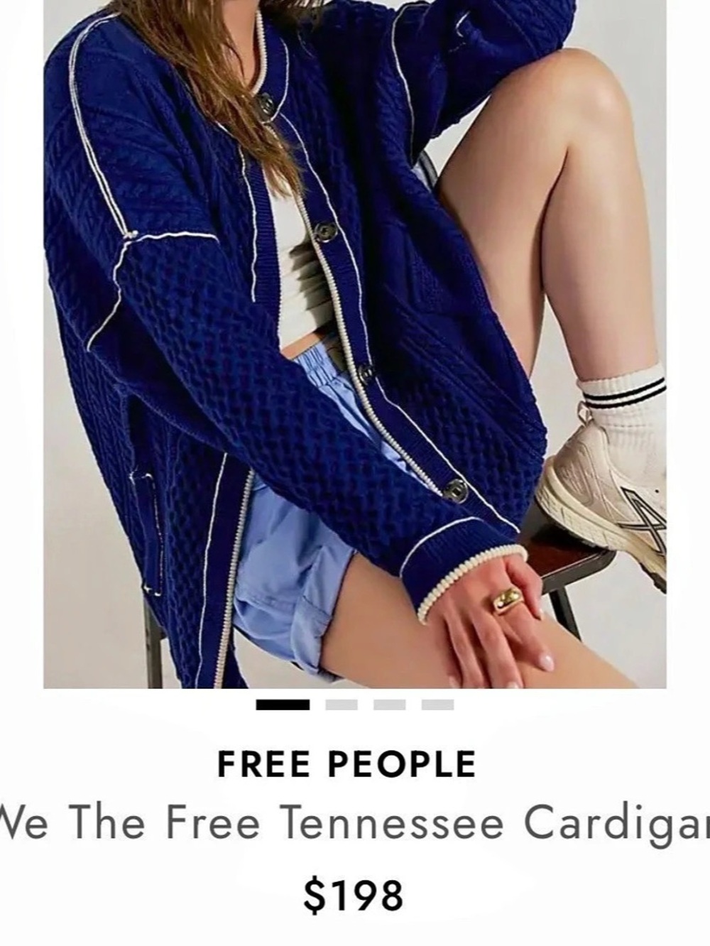 We The Free The Free Tennessee Cardigan Cable Knit Cardigan Blue Size Medium * S